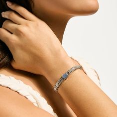 John Hardy Icon Blue Sapphire 7.5mm Sterling Silver Bracelet
