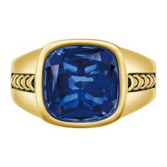 Bulova Link™ Created Sapphire Gold-Plated Sterling Silver Ring