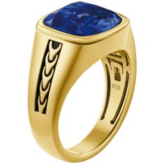 Bulova Link™ Created Sapphire Gold-Plated Sterling Silver Ring