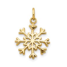 14k Yellow Gold Snowflake Charm Pendant 1
