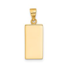 14k Yellow Gold Fine Gold Bar Pendant