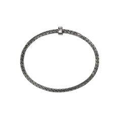 John Hardy Spear 1/6ctw 4mm Darkened Silver Flex Cuff Bracelet