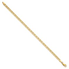 14k Yellow Gold 3.75mm Concave Anchor Chain Bracelet