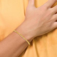 14k Yellow Gold 3.75mm Concave Anchor Chain Bracelet