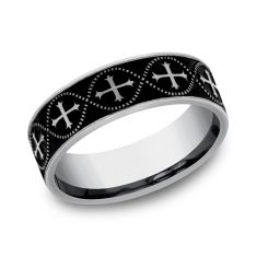 Tungsten 7mm Infinity Cross Pattern Comfort Fit Wedding Band 1