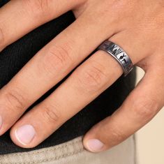 Tungsten 7mm Tree Line With Deer Pattern Comfort Fit Wedding Band