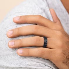 Tungsten 7mm Western Script Pattern Comfort Fit Wedding Band