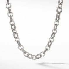 David Yurman Large Oval Link Necklace in Sterling Silver, 16mm 1