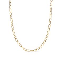 David Yurman Elongated Oval Link Necklace in 18K Yellow Gold, 6mm 1