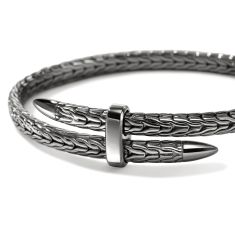 John Hardy Spear 5.5mm Dark Sterling Silver Flex Cuff Bracelet