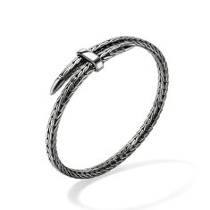 John Hardy Spear 5.5mm Dark Sterling Silver Flex Cuff Bracelet