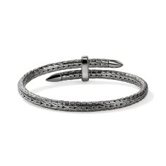 John Hardy Spear 5.5mm Dark Sterling Silver Flex Cuff Bracelet