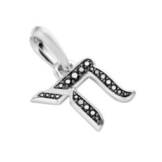 Men's David Yurman Chai Amulet in Sterling Silver with Black Diamonds, 17mm 1