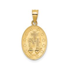 14k Yellow Gold Miraculous Medal Pendant