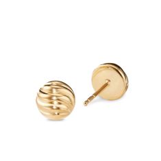 David Yurman Sculpted Cable Stud Earrings in 18K Yellow Gold, 8mm