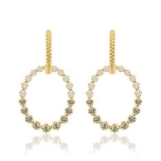 Desert Diamonds 2ctw Ombre 10k Yellow Gold Hoop Drop Earring Desert Diamonds 2ctw Ombre 10k Yellow Gold Hoop Drop Earring