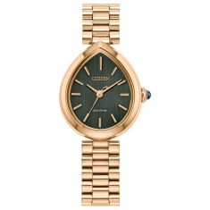 Citizen Eco-Drive L Rainell Green Dial Rose Gold-Tone Stainless Steel Watch 26mm - EM1203-57X 1