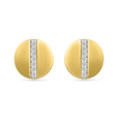 1/20ctw Diamond 10k Yellow Gold Circle Stud Earrings 1
