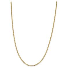 14k Yellow Gold 2.3mm Beveled Curb Chain Necklace