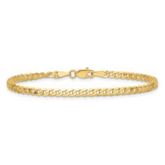 14k Yellow Gold 2.9mm Beveled Curb Chain Bracelet