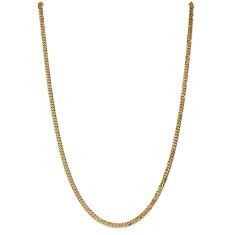 14k Yellow Gold 3.9mm Beveled Curb Chain Necklace
