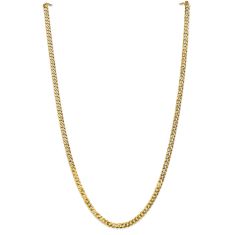 image of 14k Yellow Gold 4.75mm Beveled Curb Chain Necklace with sku:FBU120N