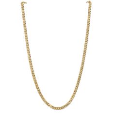 image of 14k Yellow Gold 5.75mm Beveled Curb Chain Necklace with sku:FBU140N