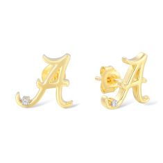 University of Alabama Diamond Accent Gold-Plated Stud Earrings University of Alabama Diamond Accent Gold-Plated Stud Earrings