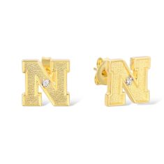 Nebraska Huskers Diamond Accent Gold-Plated Stud Earrings Nebraska Huskers Diamond Accent Gold-Plated Stud Earrings