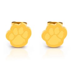 Clemson University Yellow Ion-Plated Stainless Steel Stud Earrings Clemson University Yellow Ion-Plated Stainless Steel Stud Earrings