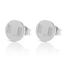 University of Miami Stainless Steel Stud Earrings