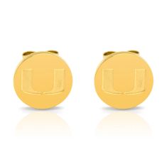 University of Miami Yellow Ion-Plated Stainless Steel Stud Earrings University of Miami Yellow Ion-Plated Stainless Steel Stud Earrings