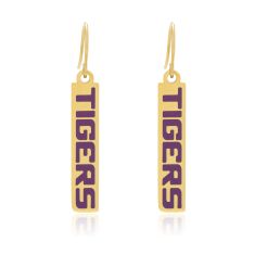 LSU Yellow Ion-Plated Stainless Steel and Enamel Drop Earrings LSU Yellow Ion-Plated Stainless Steel and Enamel Drop Earrings