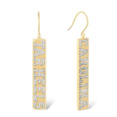 University of North Carolina Tar Heels 1/3ctw Diamond Gold-Plated Drop Earrings 1