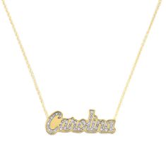 University of North Carolina 1/5ctw Diamond Gold-Plated Script Pendant Necklace 1