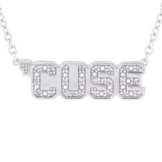 Syracuse University 1/8ctw Diamond Sterling Silver Pendant Necklace 1