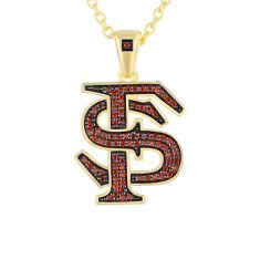 Florida State University Created Garnet Gold-Plated Pendant Necklace 1