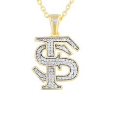 Florida State University 1/3ctw Diamond Gold-Plated Pendant Necklace 1