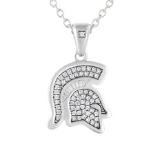 Michigan State University 1/5ctw Diamond Sterling Silver Pendant Necklace 1