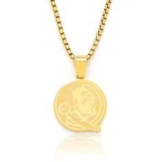 Men's Florida State University Yellow Ion-Plated Stainless Steel Pendant Necklace 1