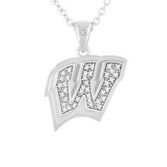 University of Wisconsin 1/6ctw Diamond Sterling Silver Pendant Necklace 1