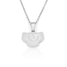 University of Wisconsin Stainless Steel Diamond Accent Pendant Necklace 1