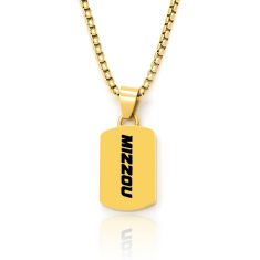 Men's University of Missouri Yellow Ion-Plated Stainless Steel and Enamel Pendant Necklace 1