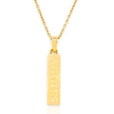 Texas A&M Yellow Ion-Plated Stainless Steel Diamond Accent Pendant Necklace 1