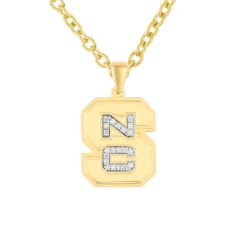 NC State University 1/20ctw Diamond Gold-Plated Pendant Necklace 1