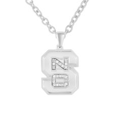 NC State University 1/20ctw Diamond Sterling Silver Pendant Necklace 1
