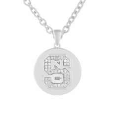 NC State University 1/6ctw Diamond Sterling Silver Pendant Necklace 1
