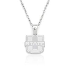 Utah State University Stainless Steel Diamond Accent Pendant Necklace 1