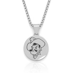 Men's Oklahoma State University Stainless Steel and Enamel Pendant Necklace 1