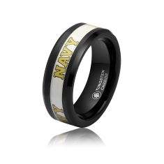 U.S. Navy 8mm Black Tungsten Carbide Ring